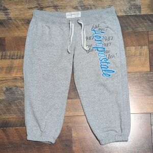 Aeropostale Gray Capri Length Sweatpants with Blue Logo